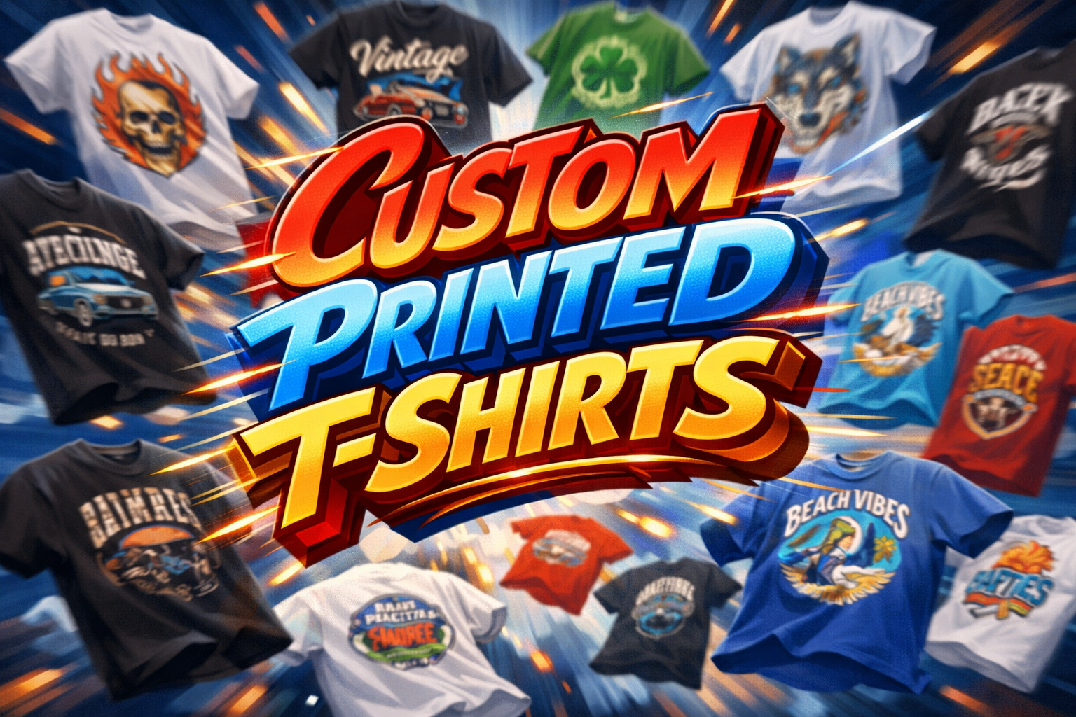 Custom Printed T-Shirts FRONT & BACK (Design sold separately)